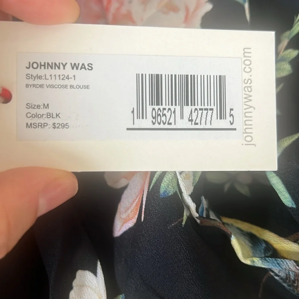 NEW NWT Johnny Was BYRDIE VISCOSE BLOUSE Floral Black size M - Picture 6 of 10
